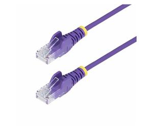 StarTech.com 1.5m Purple Slim CAT6 Ethernet Cable, Snagless, 28AWG, LSZH - Cordon de raccordement - RJ-45 (M) pour RJ-45 (M) - 1.5 m - 3.6 mm - UTP - CAT 5/5e/6 - IEEE 802.3bt - sans halogène, sans cr