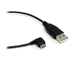 StarTech.com 1 ft / 30cm Micro USB Cable - A to Right Angle Micro B - USB Type A (M) - 90 Degree Micro-USB Type B (M) - Black
