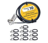 StarTech.com 10-Pack Dual-Access Laptop Lock, 6.5ft (2m) Keyed Alike and Combination Security Cable Lock for K-Slot Devices