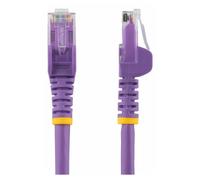 StarTech.com 15m CAT6 Ethernet Cable, 10 Gigabit Snagless RJ45 650MHz 100W PoE Patch Cord, CAT 6 10GbE UTP Network Cable w/Strain Relief, Purple, Wiring is UL Certified/TIA - Category 6 - 24AWG (N6PAT