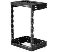 StarTech.com Rack Réseau Mural 15U 19" - Profondeur Ajustable 30,5-50,8cm Rack Serveur à Cadre Ouvert 2 Pieds pour Équipement AV/Data/IT/Com/Ordi/Switch avec Écrous et Vis de Cage (RK15WALLOA) - rack - 15U