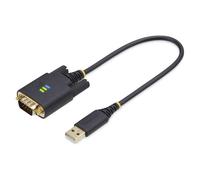 StarTech.com 1ft (30cm) USB to Serial Adapter Cable, COM Retention, RS232 - Câble USB / série - USB (M) pour DB-9 (M) vissable - 30.5 cm - robuste, moulé