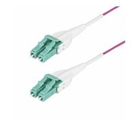 StarTech.com 1m (3.3ft) LC/LC (UPC) OM4 Multimode Fiber Optic Cable, OFNR - Cordon de raccordement - multi-mode duplex LC/UPC (M) pour multi-mode duplex LC/UPC (M) - 1 m - 1.6 mm - fibre optique...