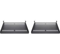 StarTech.com 2-Pack 1U Server Rack Shelf, Vented, 44lb Capacity, 16" Deep (CABSHELF116V2PK)