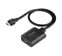 StarTech.com 2-Port HDMI Splitter 4K 60Hz, HDMI 2.0 Video, 4K HDMI Splitter 1In 2Out, 1x2 HDMI Distributor 4k, HDR/HDCP, Dual HDMI Splitter, 50 cm de câble HDMI intégré, Scaler