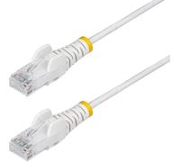 StarTech.com 2m White Slim CAT6 Ethernet Cable, Snagless, 28AWG, LSZH - Cordon de raccordement - RJ-45 (M) pour RJ-45 (M) - 2 m - 3.6 mm - UTP - CAT 5/5e/6 - IEEE 802.3bt - sans halogène, sans...