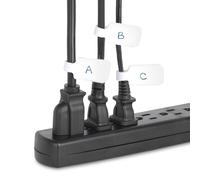 StarTech.com 3.5in (9cm) Cable Labels, 100 Pack White, Cable/Cord Tags (CABLE-TAG-HLWH) - étiquettes d'identification de câble - fixation crochet à crochet, inscription