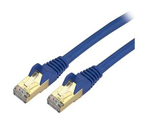 StarTech.com 3 ft CAT6a Ethernet Cable - 10 Gigabit Shielded Snagless RJ45 100W PoE Patch Cord - 10GbE STP Category 6a Network Cable w/Strain Relief - Blue Fluke Tested UL/TIA Certified (C6ASPAT3BL)