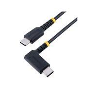 StarTech.com 3ft (1m) USB C Charging Cable Right Angle, 60W PD 3A, Heavy Duty Fast Charge USB-C Cable, USB 2.0 Type-C, Durable and Rugged Aramid Fiber, S20/iPad/Pixel - High Quality USB Charging Cord