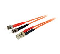 StarTech.com 3m Fiber Optic Cable - Multimode Duplex 62.5/125 - LSZH - OM1 - LC to ST Cat6 Patch Cable (FIBLCST3) - Cordon de raccordement - LC multi-mode (M) pour ST multi-mode (M) - 3 m - 3 m - fibr