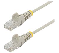 Cable reseau Ethernet RJ45 Cat6 de 3 m - Cordon de brassage mince Cat 6 UTP sans crochet - Fil Gigabit gris (N6PAT300CMGRS) - Cordon de raccordement