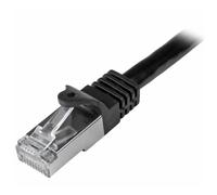 StarTech.com 50cm CAT6 Ethernet Cable, 10 Gigabit Shielded Snagless RJ45 100W PoE Patch Cord, CAT 6 10GbE SFTP Network Cable w/Strain Relief, Black, Wiring is UL Certified/TIA - Category 6 - 26AWG (N6