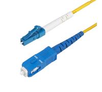 StarTech.com 5m (16.4ft) LC to SC (UPC) OS2 Single Mode Fiber Cable - Cordon de raccordement - mode unique LC/UPC (M) pour mode unique SC/UPC (M) - 5 m - 2 mm - fibre optique - simplex - 9 / 125...