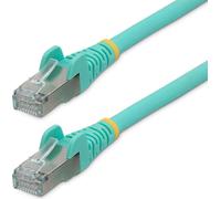 StarTech.com 7.5m CAT6a Ethernet Network Cable - Aquamarine - Low Smoke Zero Halogen (LSZH) - 10GbE - 500MHz - 100W PoE++ - Restless Snagless - RJ-45 S/FTP Network Cable (NLAQ-750-CAT6A-PATCH)