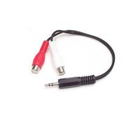 StarTech.com Adaptateur Audio MUMFRCA : Câble 3.5mm Mâle vers 2x RCA Femelle, 0.15m, Contacts Nickel, Noir