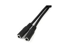 StarTech.com Adaptateur pour casque avec prises pour écouteur et microphone séparées - Mini-Jack 3,5mm 1x (M) 2x (F) - Noir