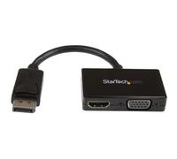 StarTech.com Adaptateur audio / vidéo de voyage - Convertisseur 2-en-1 DisplayPort vers HDMI ou VGA - Noir