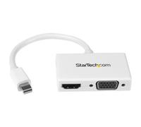 StarTech.com Adaptateur audio / vidéo de voyage - Convertisseur 2-en-1 Mini DisplayPort vers HDMI ou VGA - 1920x1200 / 1080p - Convertisseur vidéo - DisplayPort - HDMI, VGA - blanc - pour Apple MacBoo
