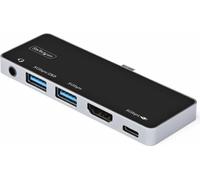 StarTech.com Adaptateur AV numérique USB-C multiport - USB-C vers HDMI 2.0 4K 60Hz, USB-C Power Delivery 100W Pass-Through, Hub 3 ports USB 3.0 - Mini station d'accueil USB-C - Station d'accueil de vo