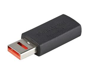 StarTech.com Adaptateur Chargeur USB Sécurisé - Data Blocker - USB-A Mâle vers Femelle - Protection Chargeur No-Data pour SmartPhone/Tablette - Adaptateur Blocage Transfert Données (USBSCHAAMF)