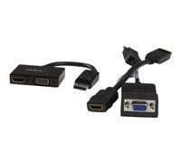 StarTech Adaptateur A/V de voyage Convertisseur 2-en-1 DisplayPort vers HDMI/VGA 1920x1200 Noir