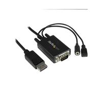 StarTech.com Adaptateur DisplayPort vers VGA 3m avec Audio, Résolution 1920x1200, Connecteurs Mâle/Mâle, Alimentation USB, Noir, RoHS, CE, FCC, REACH