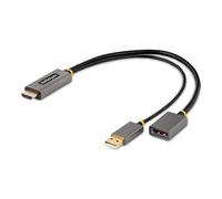 StarTech.com Adaptateur HDMI vers DisplayPort - Adaptateur HDMI vers DisplayPort de 30cm - Câble HDMI vers Displayport, Alimentation par Bus - Adaptateur HDMI 2.0 à DP 1.2, HDR - Convertisseur HDMI Di