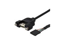 StarTech.com Adaptateur Interne USBPNLAFHD1: Câble 0.3m, Connecteur Carte Mère 5-Pin vers USB-A Femelle Montable sur Boîtier, USB 2.0, Noir