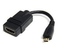 StarTech.com Adaptateur Micro HDMI vers HDMI - 4K 30Hz - Câble/Dongle Convertisseur Micro HDMI Type-D Haute Vitesse vers HDMI 1.4 - Résistant - Écrans, TV & Affichages Ultra HD HDMI - M/F (HDADFM5IN)