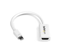 StarTech.com Adaptateur Mini DisplayPort vers HDMI 4K30Hz - Convertisseur Actif mDP 1.2 vers HDMI - Longueur 0.15m - Compatible Thunderbolt - Blanc