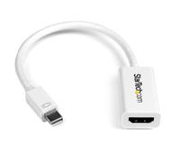 StarTech.com Adaptateur Mini DisplayPort vers HDMI - Convertisseur Vidéo Actif mDP à HDMI - 4K30Hz - Mini DP ou TB 1/2 Mac/PC vers Moniteur/Écran HDMI - Câble mDP 1.2 vers HDMI - Blanc