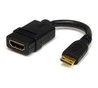 StarTech.com Adaptateur Mini HDMI vers HDMI 12,7cm - Convertisseur HDMI Haute Débit 4K - Adaptateur HDMI 4K 30Hz Ultra HD - HDMI 1.4 - Connecteurs Plaqués Or - Mini HDMI UHD 4K - Noir (HDACFM)