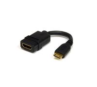 StarTech.com Adaptateur Mini HDMI vers HDMI 12,7cm - Convertisseur HDMI Haute Débit 4K - Adaptateur HDMI 4K 30Hz Ultra HD - HDMI 1.4 - Connecteurs Plaqués Or - Mini HDMI UHD 4K - Noir