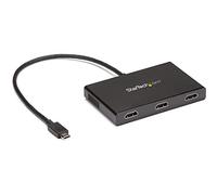 StarTech.com Adaptateur Multi-Moniteur 3 ports - Répartiteur Vidéo USB-C vers 3x HDMI - Hub USB Type-C vers HDMI MST - Double 4K30Hz ou Triple 1080p - Compatible TB3 - Windows Seulement (MSTCDP123HD)