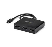 StarTech.com Adaptateur Multi-Moniteur USB-C 3 ports, Hub USB Type-C vers 3x DisplayPort 1.2 MST, Triple 1080p 30Hz DP Laptop Display Extender / Splitter, Câble Extra-Long - Windows (MSTCDP123DP)