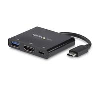 StarTech.com Adaptateur multiport USB-C vers HDMI avec Power Delivery et port USB-A - Compatible Thunderbolt - 4K 30 Hz - Adaptateur vidéo externe - USB-C - HDMI - noir