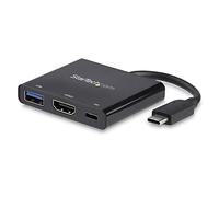 StarTech.com Adaptateur multiport USB-C vers HDMI avec Power Delivery et port USB-A - Compatible Thunderbolt - 4K 30 Hz - Adaptateur vidéo externe - USB-C - HDMI - noir