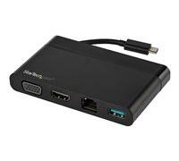 StarTech.com Adaptateur Multiport USB-C avec HDMI, VGA, Gigabit Ethernet & USB 3.0 - Mini Dock USB-C vers 4K HDMI ou 1080p VGA -