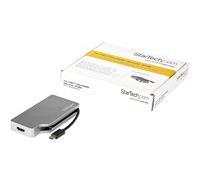 StarTech.com Adaptateur multiport USB-C gris sidéral avec 4 sorties vidéo - mDP, HDMI, DVI, VGA - 4K 60 Hz (CDPVDHDMDP2G)