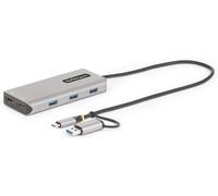 Startech.Com Adaptateur Multiport Usb-C Avec Dongle Usb-C Vers Usb-A, Double Hdmi (4K30/1080P60Hz), 3X Usb-A 5Gbps, Mini Station D'Accueil De Voyage, Dock Pour Pc, Câble De 40 Cm (167B-Usbc-[Z3415]
