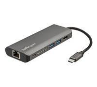 StarTech.com Adaptateur Multiport USB-C - Mini Dock USB-C avec HDMI 4K, 3x USB 3.0 Hub, SD/SDHC, GbE, 60W PD 3.0 Pass-Through - Station d'Accueil USB-C pour PC Portable Type-C/Thunderbolt 3