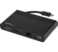 StarTech.com Adaptateur multiport USB C avec HDMI, VGA, Gigabit Ethernet et USB 3.0 - Mini dock hub USB C avec écran HDMI 4K ou VGA 1080p - Station d'accueil de voyage USB Type-C pour ordinateur porta