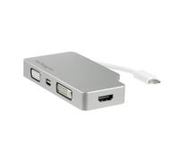 StarTech.com Adaptateur Multiport USB-C avec HDMI/VGA/Mini DisplayPort ou DVI - Convertisseur Moniteur USB Type C vers HDMI 1.4 ou mDP 1.2 (4K) - VGA ou DVI (1080p) - Aluminium Argenté