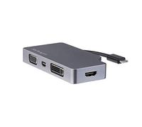 StarTech.com Adaptateur Multiport USB-C avec HDMI, VGA, Mini Displayport ou DVI - Convertisseur Vidéo USB Type-C vers HDMI 1.4 ou mDP 1.2 (4k) - VGA ou DVI (1080p) - Aluminium Gris Sidéral