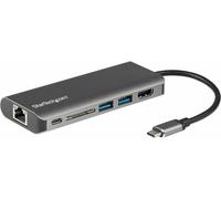 StarTech.com Adaptateur Multiport USB C HDMI 4K 60Hz, Hub/Station d'accueil USB-C avec 3 Ports USB 3,2 5Gbps, 100W PD, GbE, SD/Micro SD, USB C vers Vidéo, Câble 30cm (115B-USBC-MULTIPORT) Space Gray