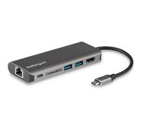 StarTech.com Adaptateur Multiport USB C, Station d'Accueil USB-C Portable vers HDMI 4K, Hub USB 3.0 2 pts, SD/SDHC, GbE, 60W PD Pass-Through - USB Typ