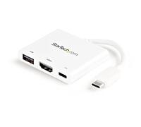 StarTech.com Adaptateur multiport USB-C vers HDMI 4K avec USB Power Delivery et port USB-A - Blanc