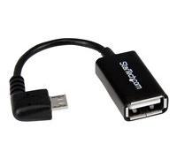 StarTech.com Câble adaptateur Micro USB à angle droit vers USB Host OTG de 12cm - Adaptateur USB On-The-Go coudé - Mâle / Femelle - adaptateur USB - USB pour Micro-USB de type B - 12.7 cm