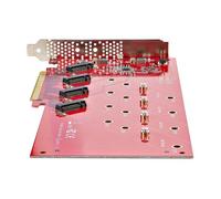 StarTech.com Quad M.2 PCIe Adapter Card, x16 Quad NVMe or AHCI M.2 SSD to PCI Express 4.0, Up to 7.8GBps/Drive, For 2242/2260/2280/22110mm PCIe M-Key M2 SSDs, Bifurcation Required - PC/Linux Compatible (QUAD-M2-PCIE-CARD-B) - adaptateur d'interface - M.2