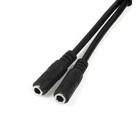 StarTech.com Adaptateur pour casque avec prises pour écouteur et microphone séparées - Mini-Jack 3,5mm 1x (M) 2x (F) - Noir, Noir, 3.5 mm, 2 x 3,5 mm,